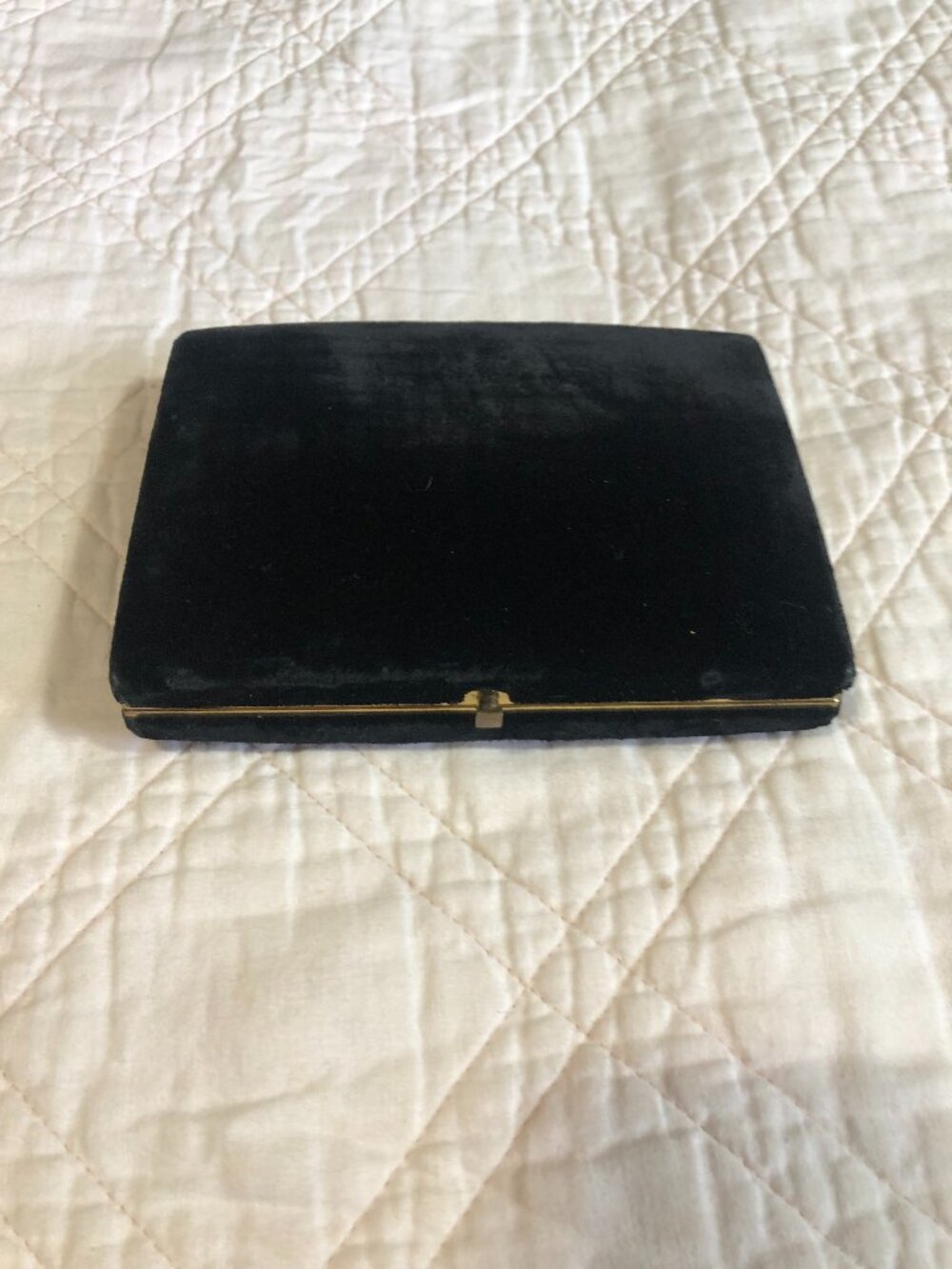 Vintage Black Velvet Clutch Handbag